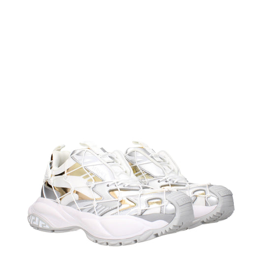 Versace – Klobige Sneakers aus weißem Stoff