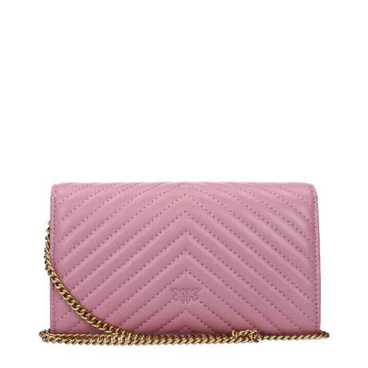 PINKO Clutch aus rosa Leder