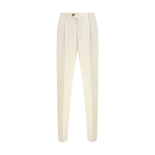 Brunello Cucinelli Cremefarbene Baumwoll-Freizeithose