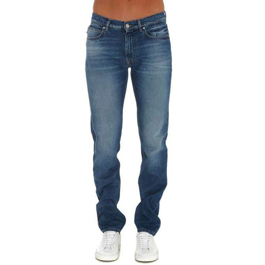 Versace Jeans aus blauem Baumwollstoff mit geradem Bein