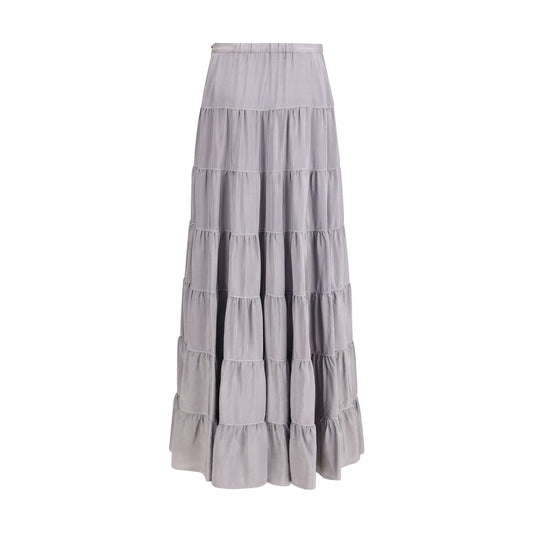 Forte_Forte Gray Silk Long Skirt