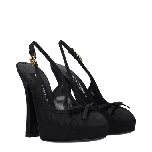 Dolce & Gabbana Black Satin Pumps