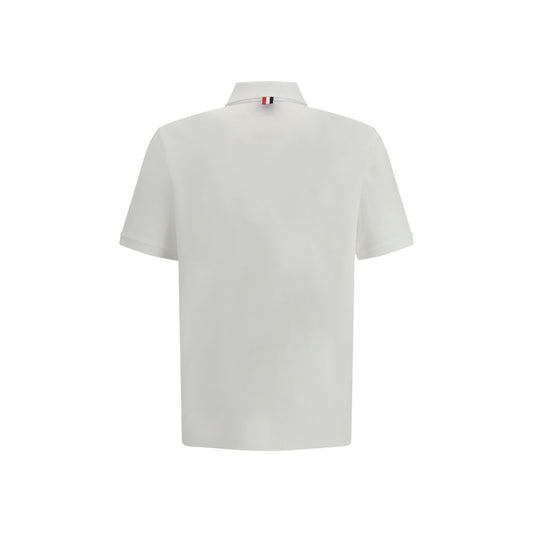 Thom Browne White Cotton Polo Shirt