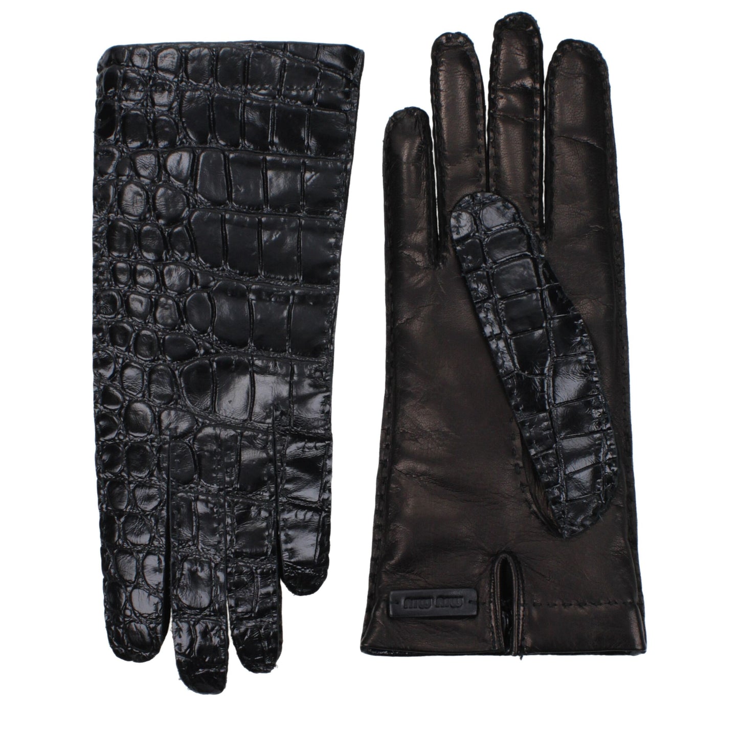 Miu Miu Black Leather Gloves