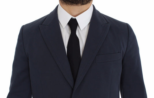 Dolce & Gabbana Blauer Freizeitblazer aus Baumwollstretch