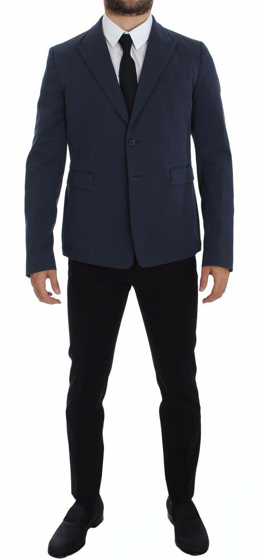Dolce & Gabbana Blauer Freizeitblazer aus Baumwollstretch