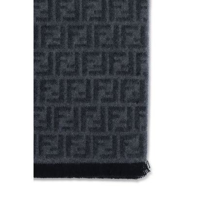 Fendi Black Fleece Wool Scarf