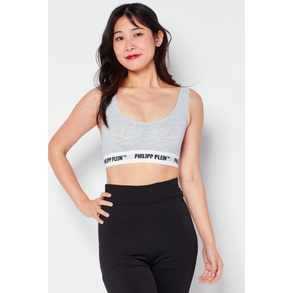 Philipp Plein Gray Cotton Tank Tops