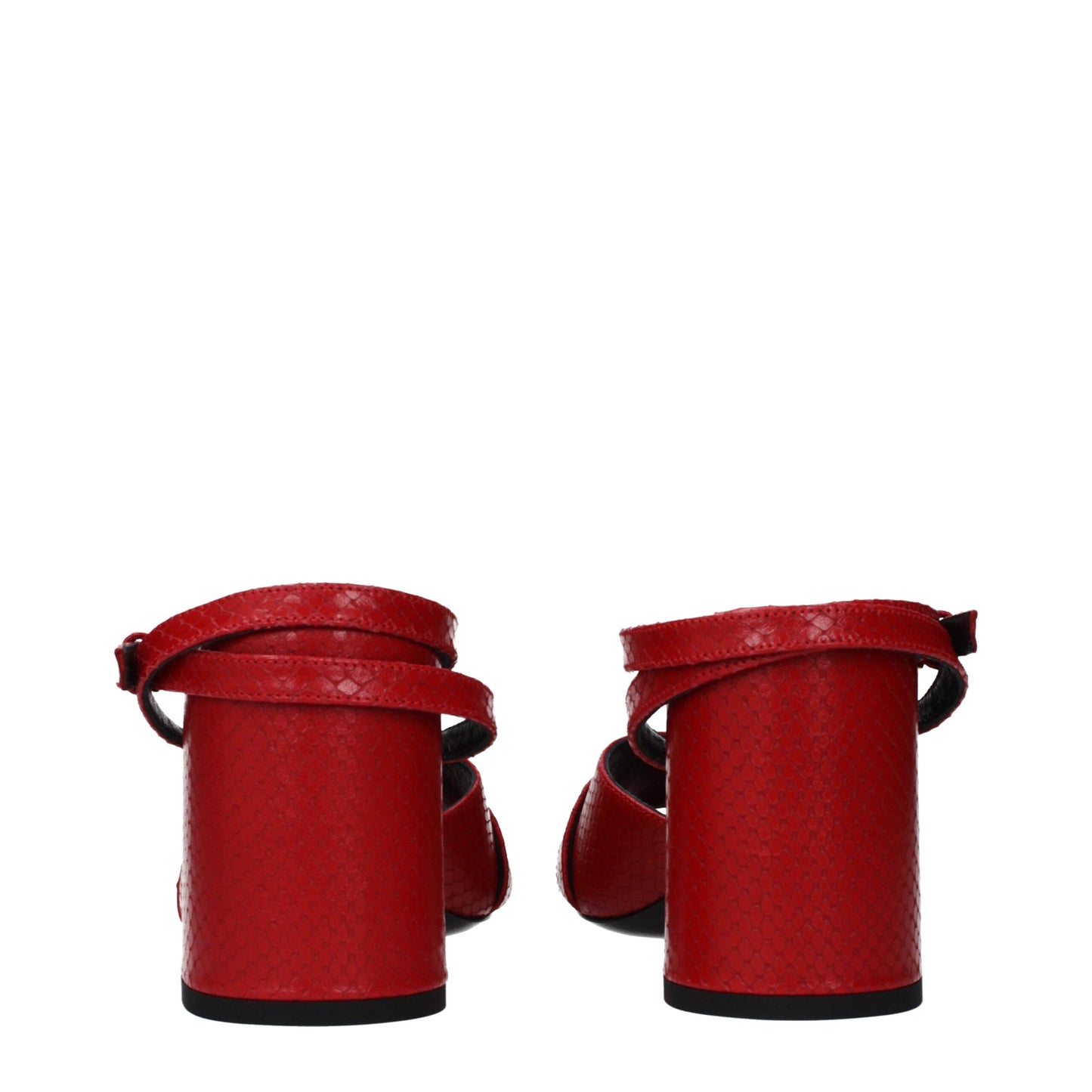 Versace Red Leather Platform Sandals