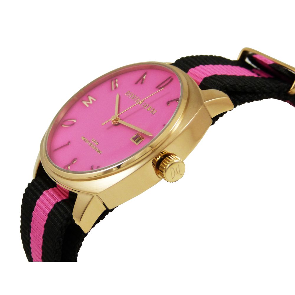 DEVOTA & LOMBA Black Nylon Dress Watch