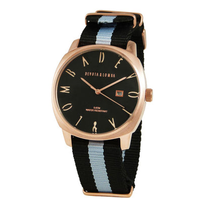 DEVOTA & LOMBA Black Nylon Sport Watch