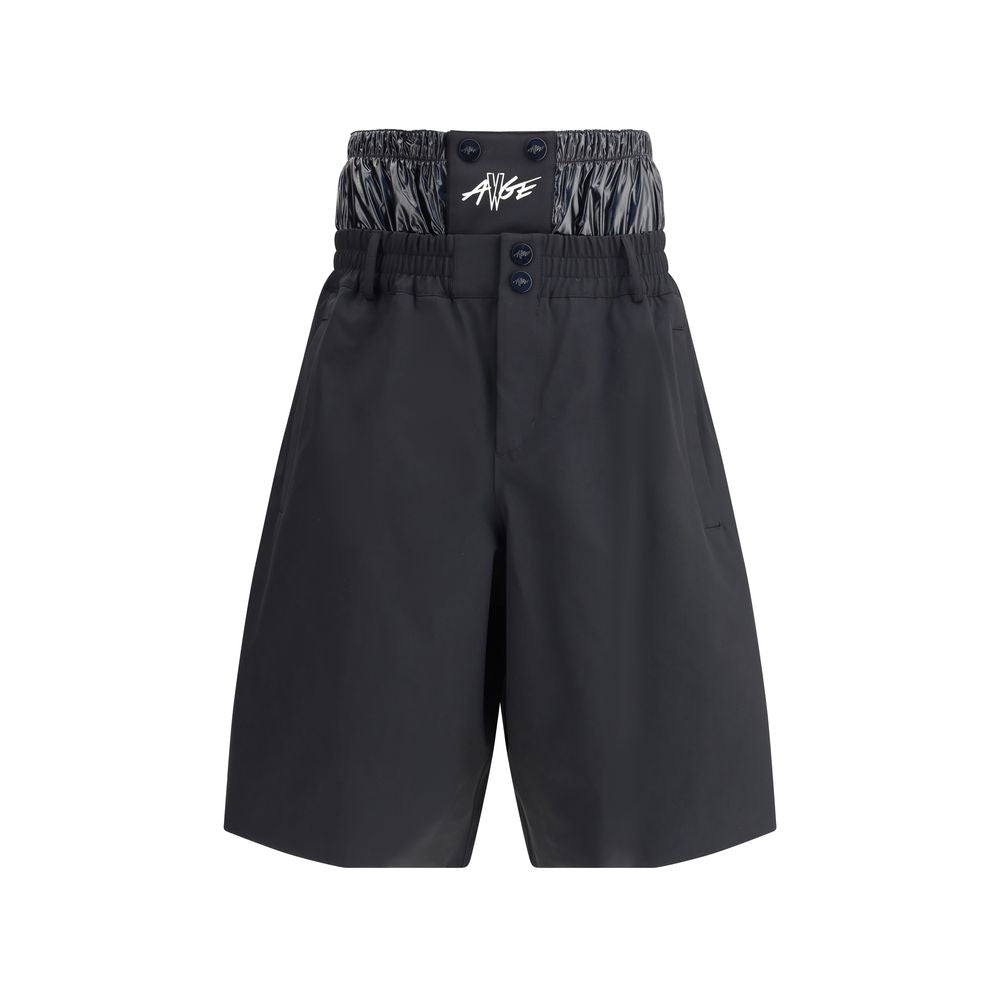 MONCLER x ASAP ROCKY Black Polyamide Bermuda Shorts