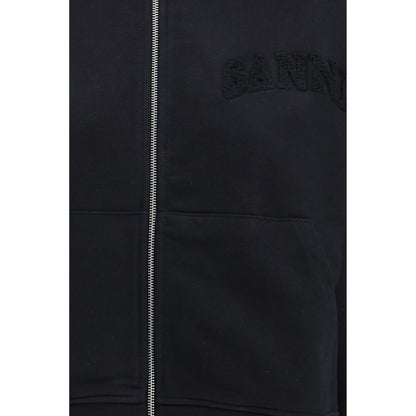 Ganni Black Cotton Sweatshirt