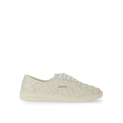 Bottega Veneta White Calfskin Low Top Sneakers