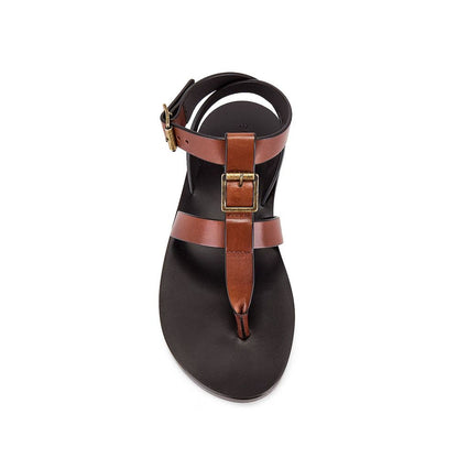 Saint Laurent Brown Calfskin Flip-Flop Sandals