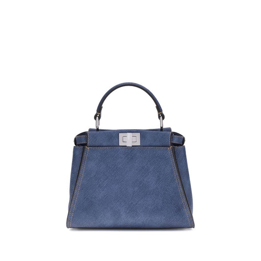 Fendi Blue Calf Leather Bos Taurus Shoulder Bag