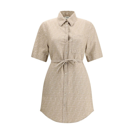 Fendi Beige Cotton Casual Dress