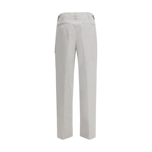 Fendi Silver Cotton Cargo Pants