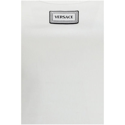 Versace White Cotton Tank Tops