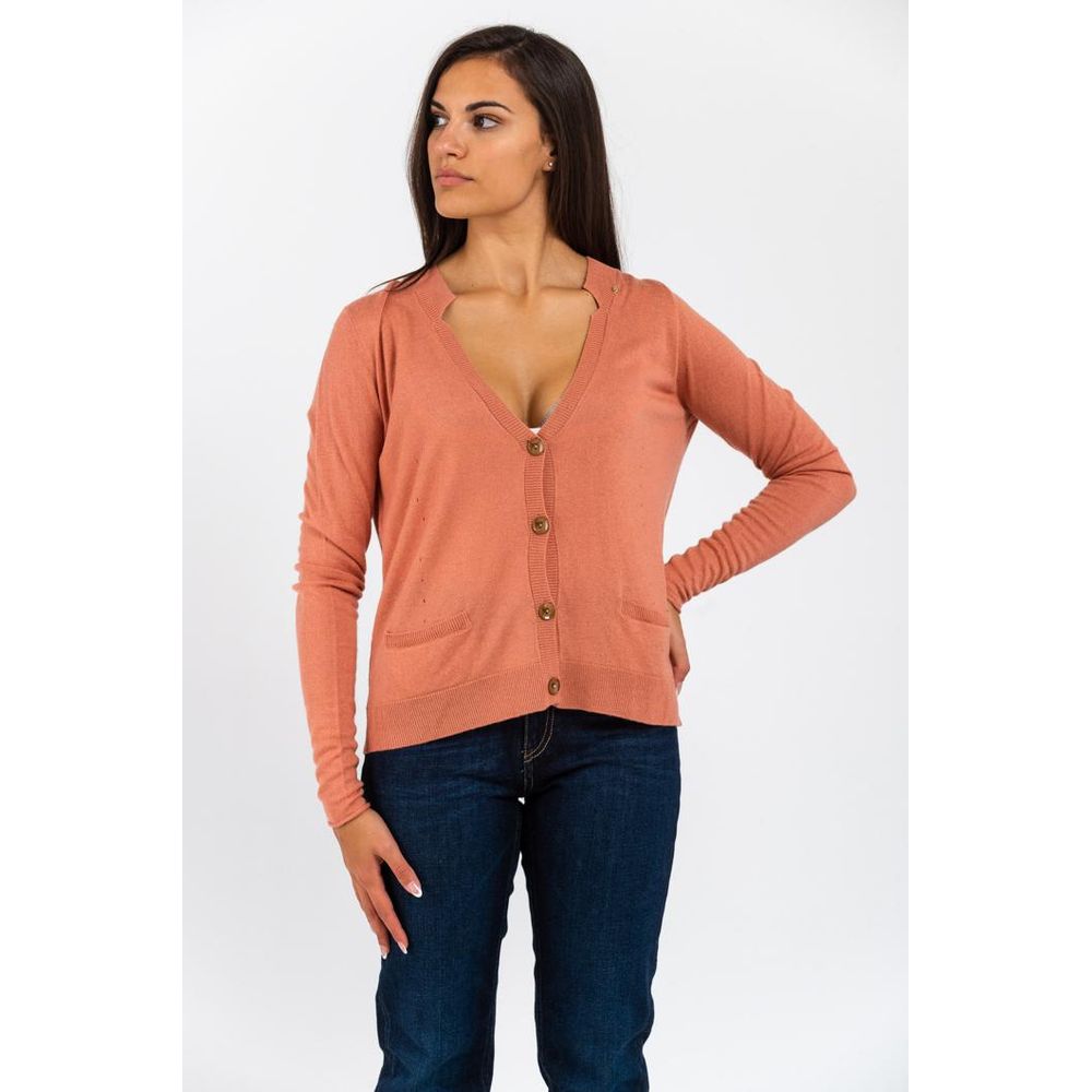 Gas Pink Viscose Cardigan