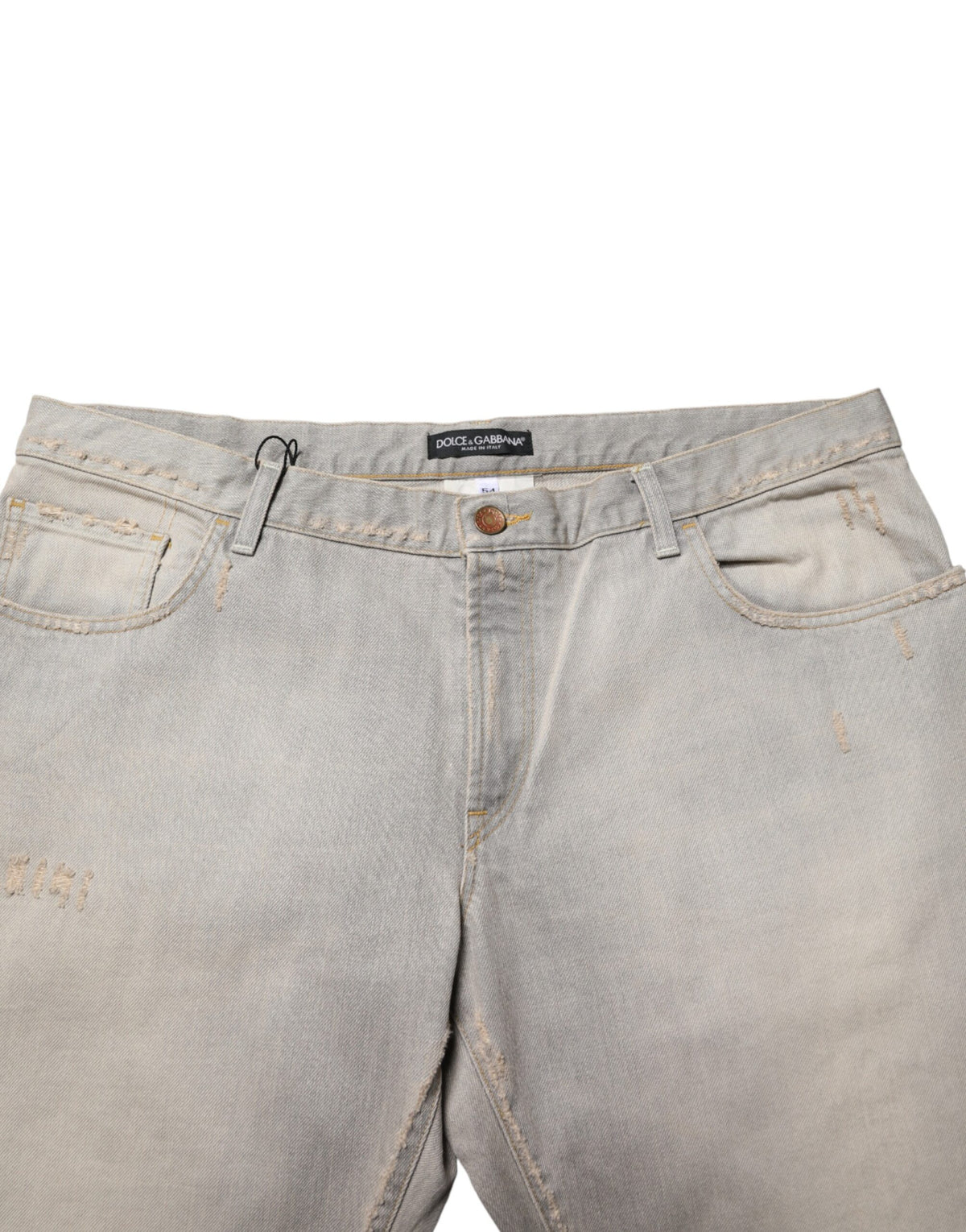 Dolce & Gabbana Hellgraue gerade Jeans aus Baumwolle
