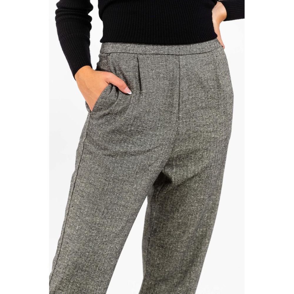 Gas Black Wool Casual Pants