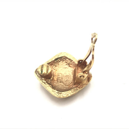 Chanel Coco Mark Diamond Shaped Earrings, Gold Plated