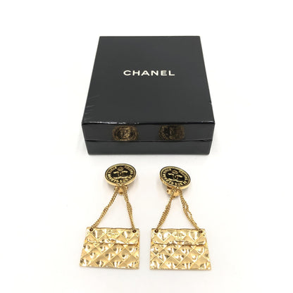 Chanel Bag Motif Clip-On Drop Earrings