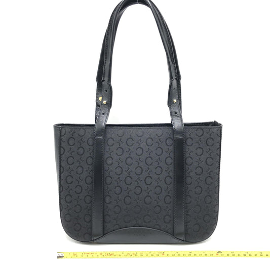 Celine Black C Macadam Canvas Tote Bag