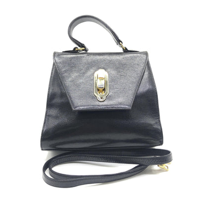 Fendi Black Leather Handbag With Gold Hardware