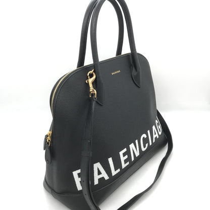 Balenciaga Black Grained Leather Ville Top Handle Bag