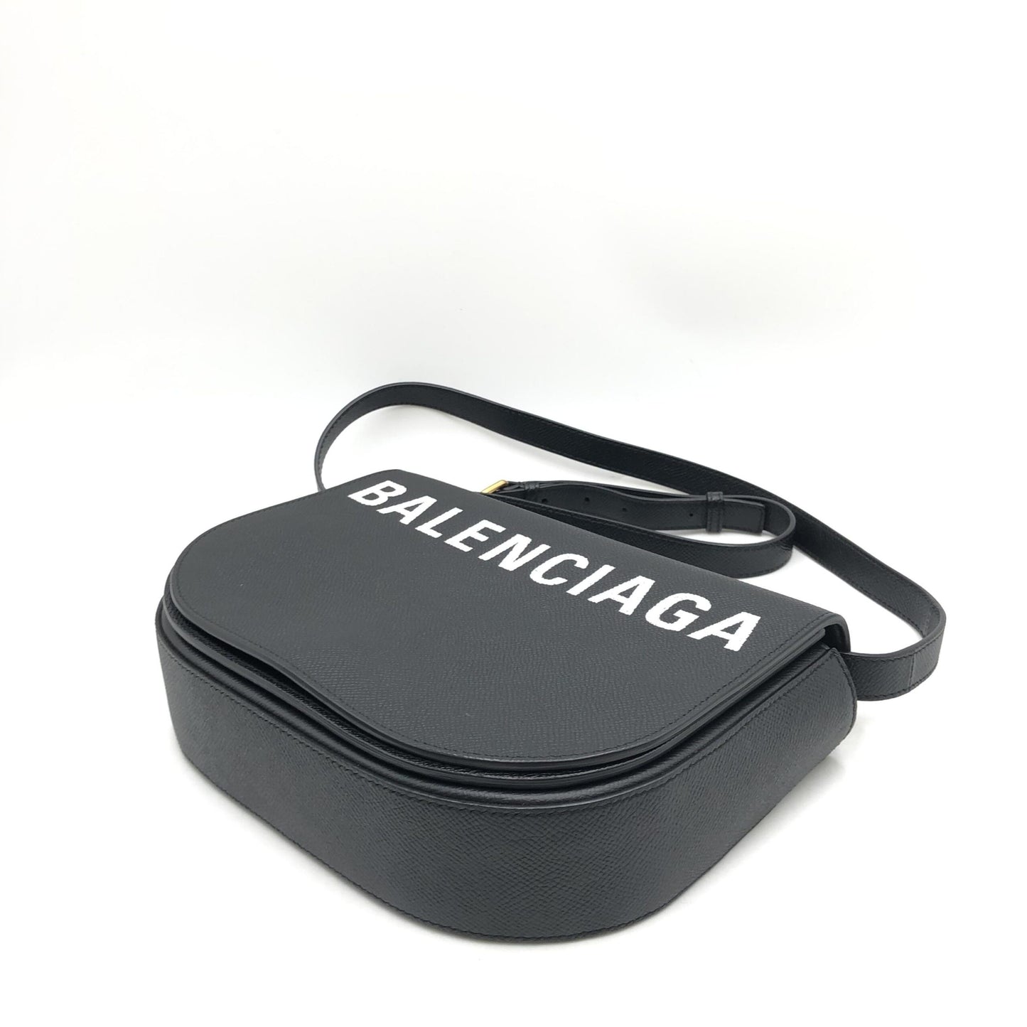 Balenciaga Black Grained Leather Crossbody Bag