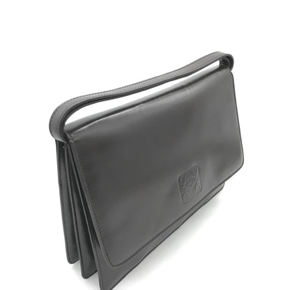 Loewe Black Leather Shoulder Bag