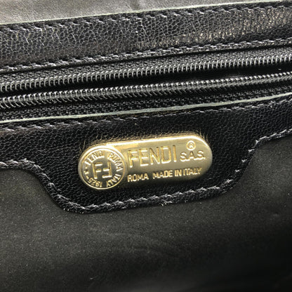 Fendi Black Leather Handbag With Gold Hardware