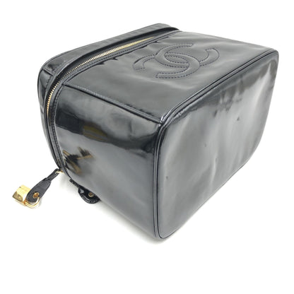 Chanel Black Patent Leather Vanity Case