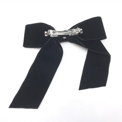 Chanel Black Velvet Bow Hair Accessory