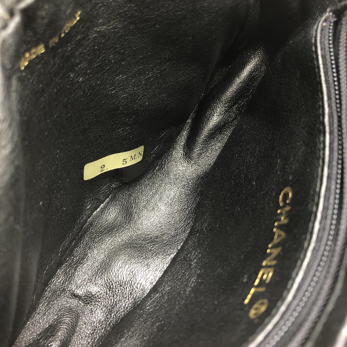 Chanel Black Quilted Leather Pouch With Tassels