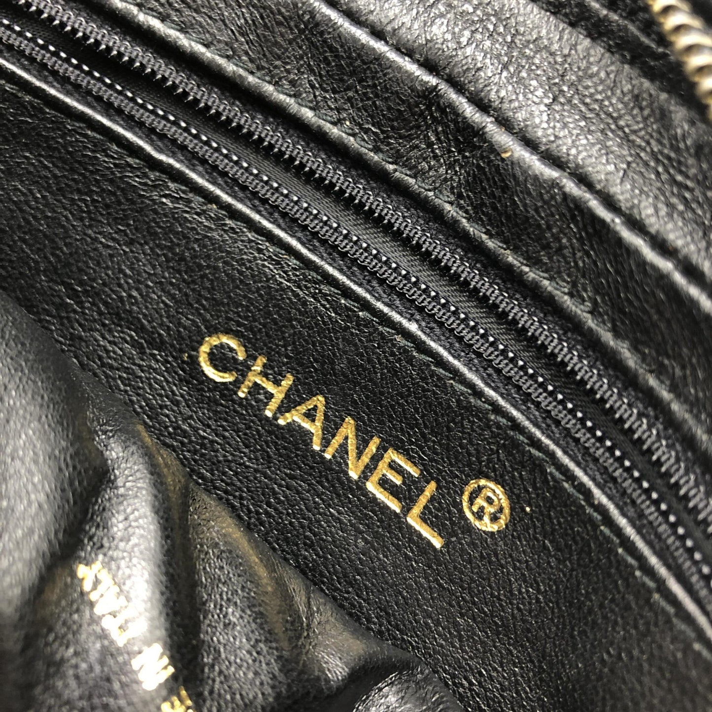 Chanel Black Quilted Leather Pouch With Tassels
