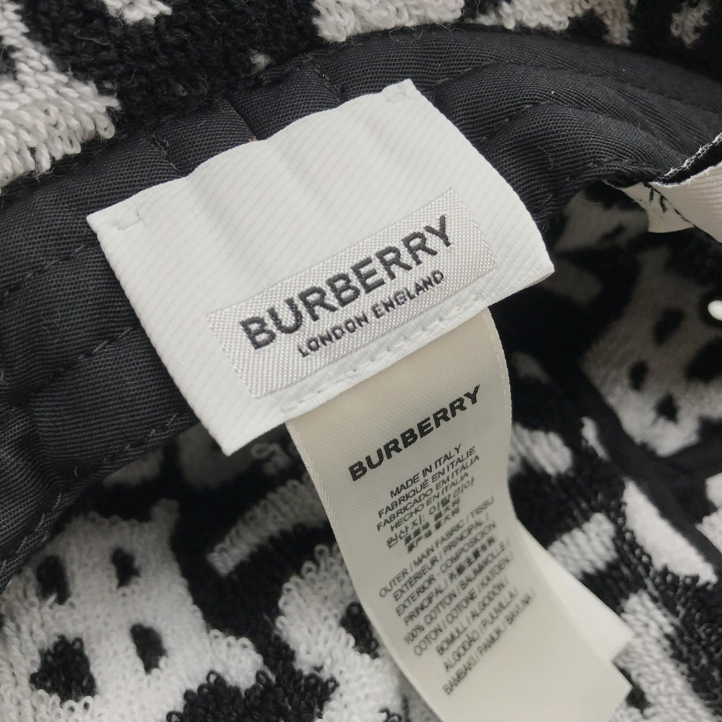 Burberry Cotton Monogram Jacquard Towel Bucket Hat