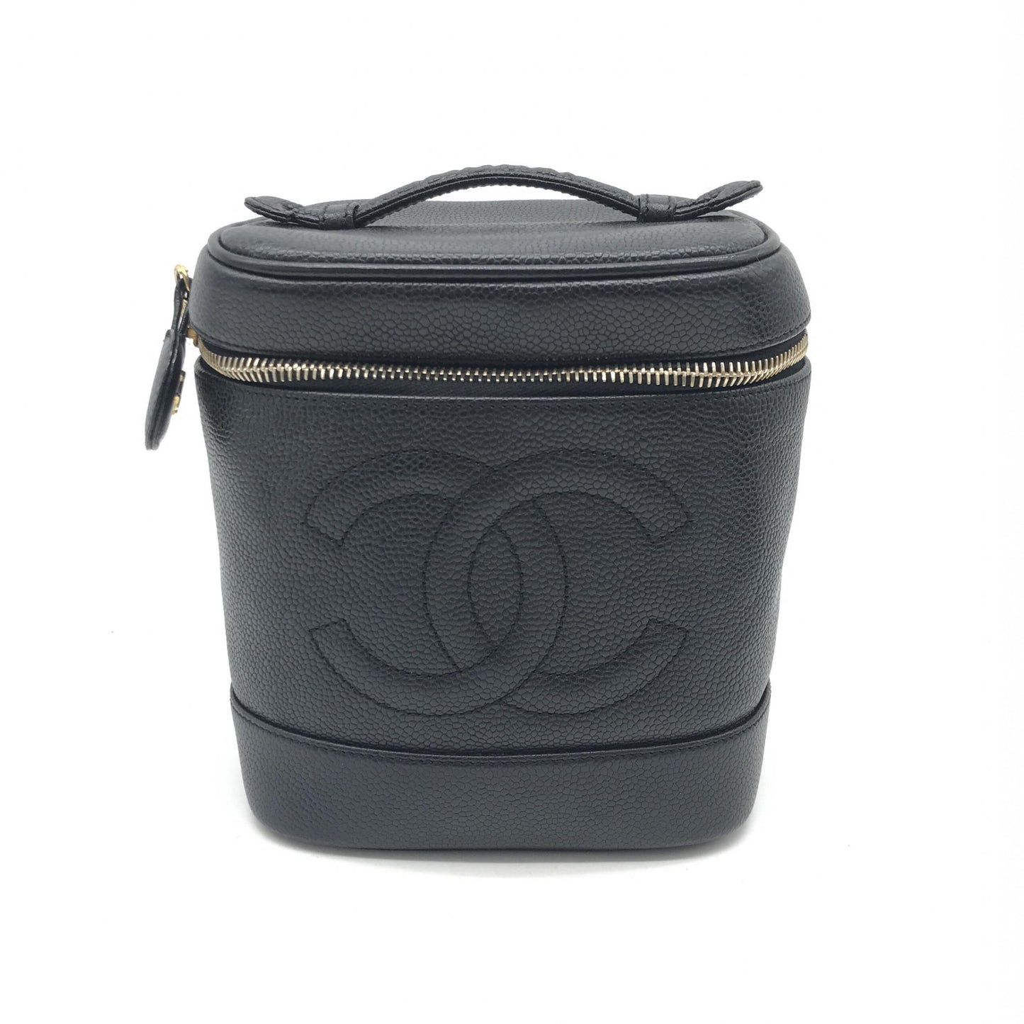 Chanel Caviar Leather Vanity Handbag In Black