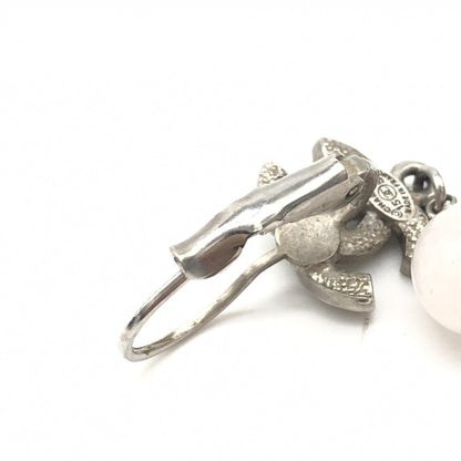 Chanel CC Crystal Faux Pearl Earrings