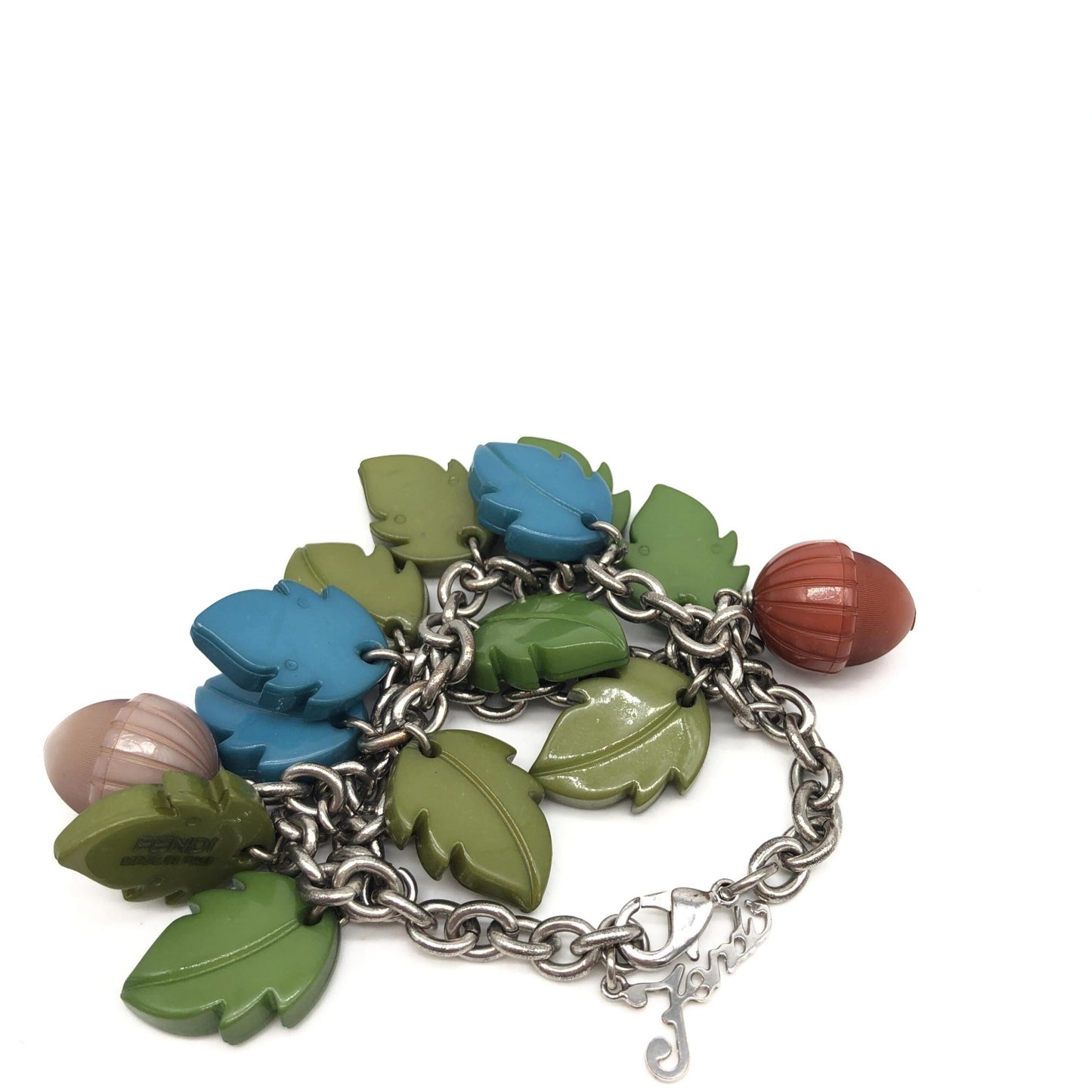 Fendi Colorful Leaf And Acorn Charm Bracelet