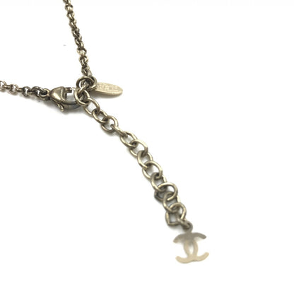 Chanel Coco Mark Mademoiselle Camellia Flower Round Hologram Black Necklace