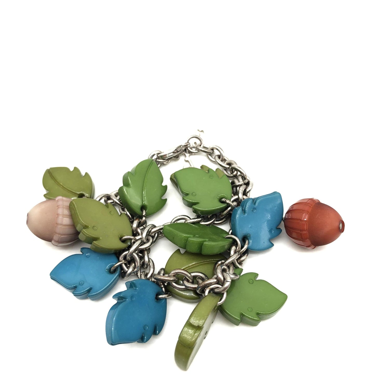 Fendi Colorful Leaf And Acorn Charm Bracelet
