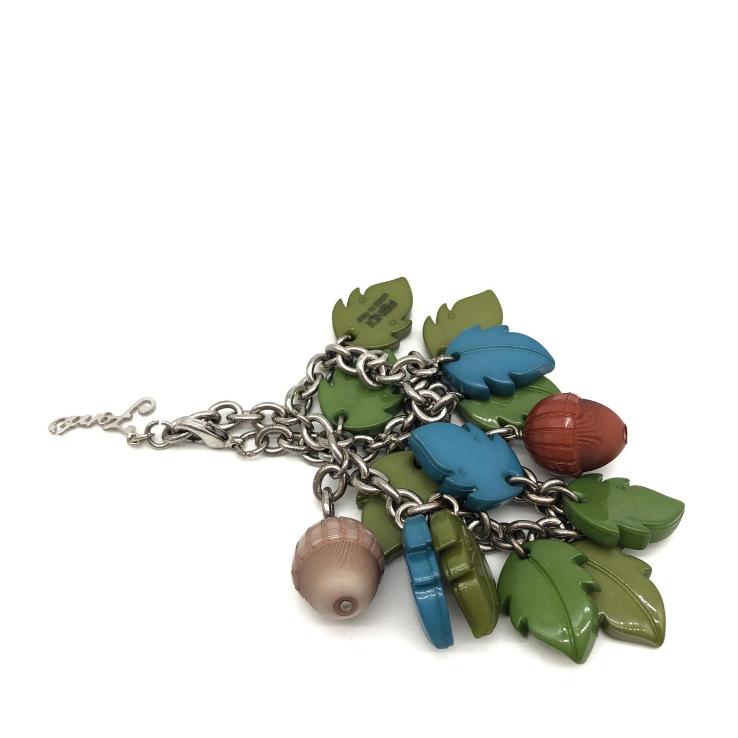 Fendi Colorful Leaf And Acorn Charm Bracelet
