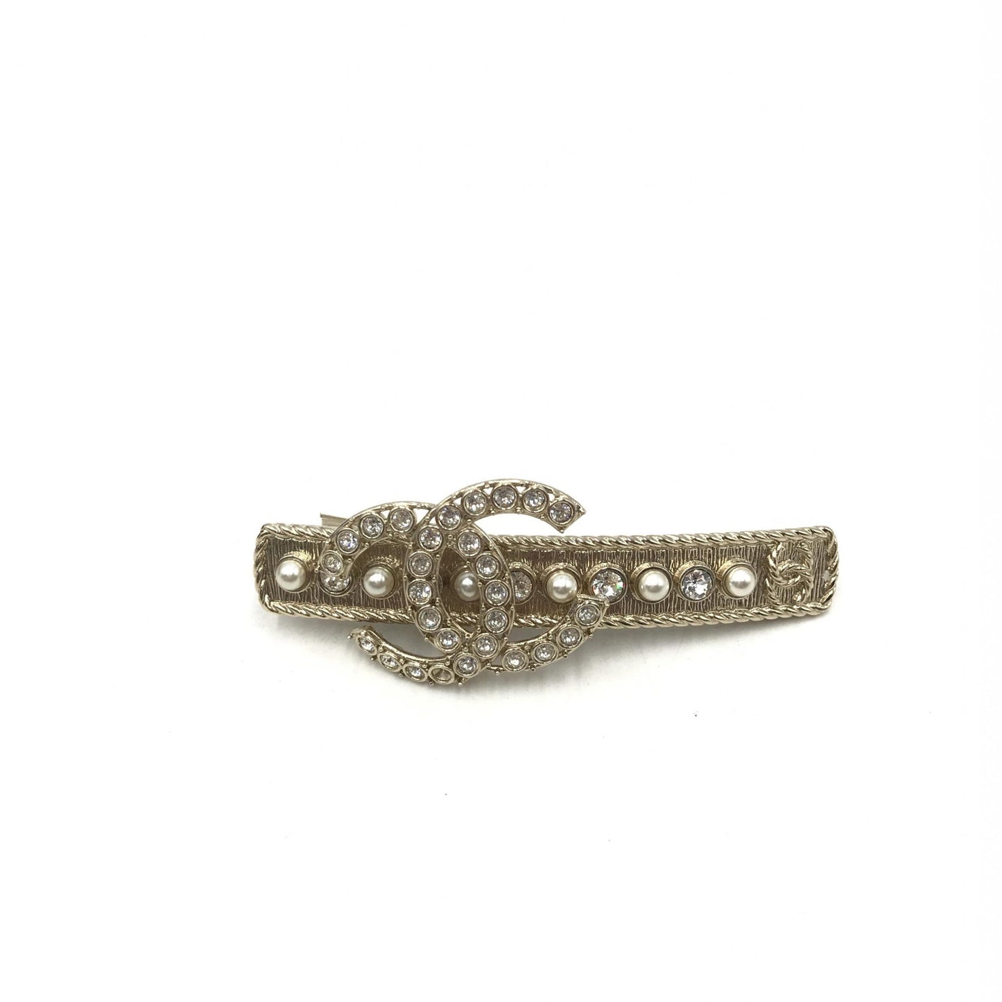 Chanel Crystal Pearl CC Hair Clip