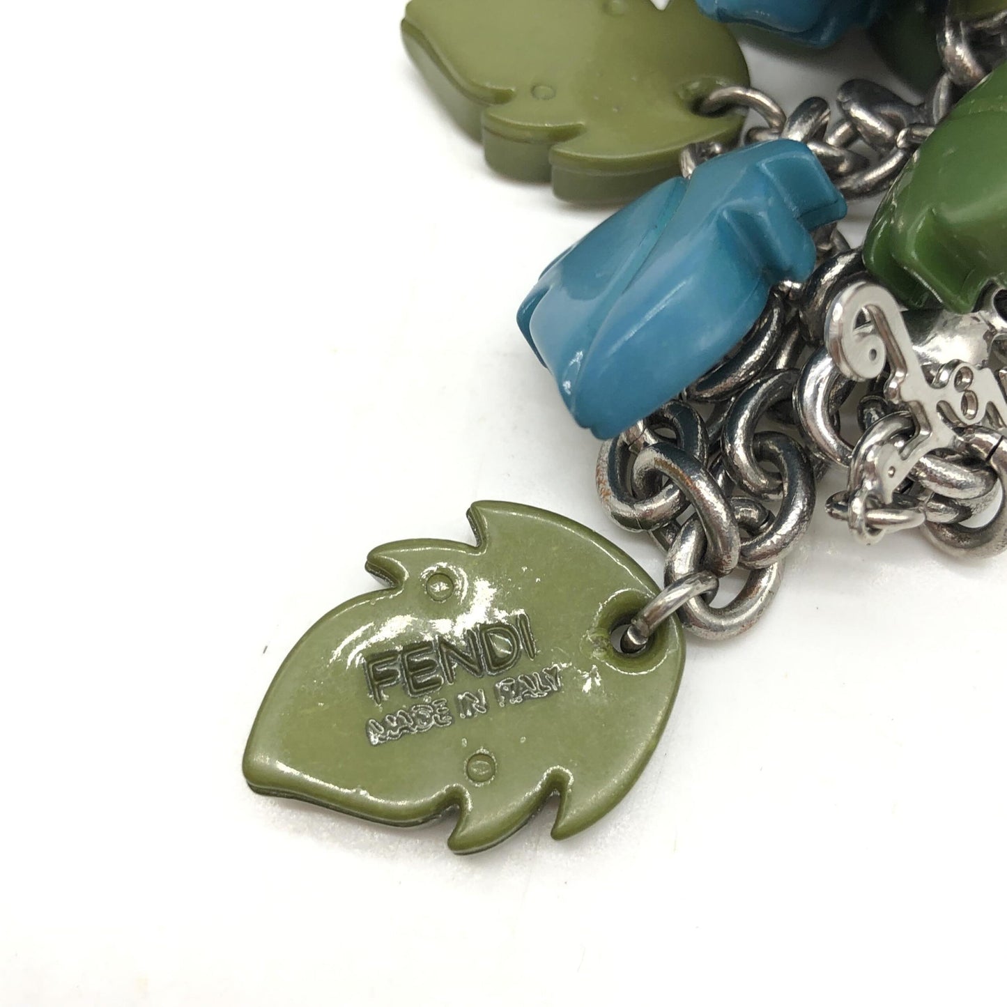 Fendi Colorful Leaf And Acorn Charm Bracelet