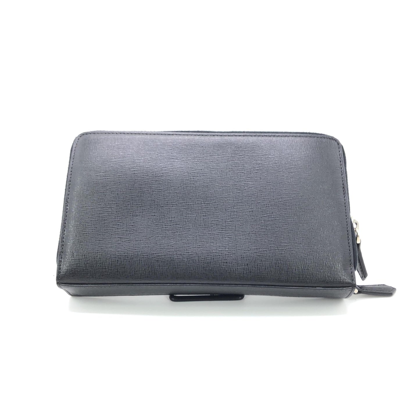 Fendi Double Zipper Zippy Organizer Leather Wallet In Black