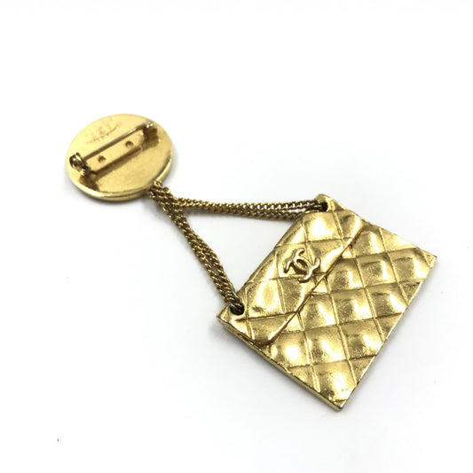 Chanel Gold Plated Bag Motif Brooch