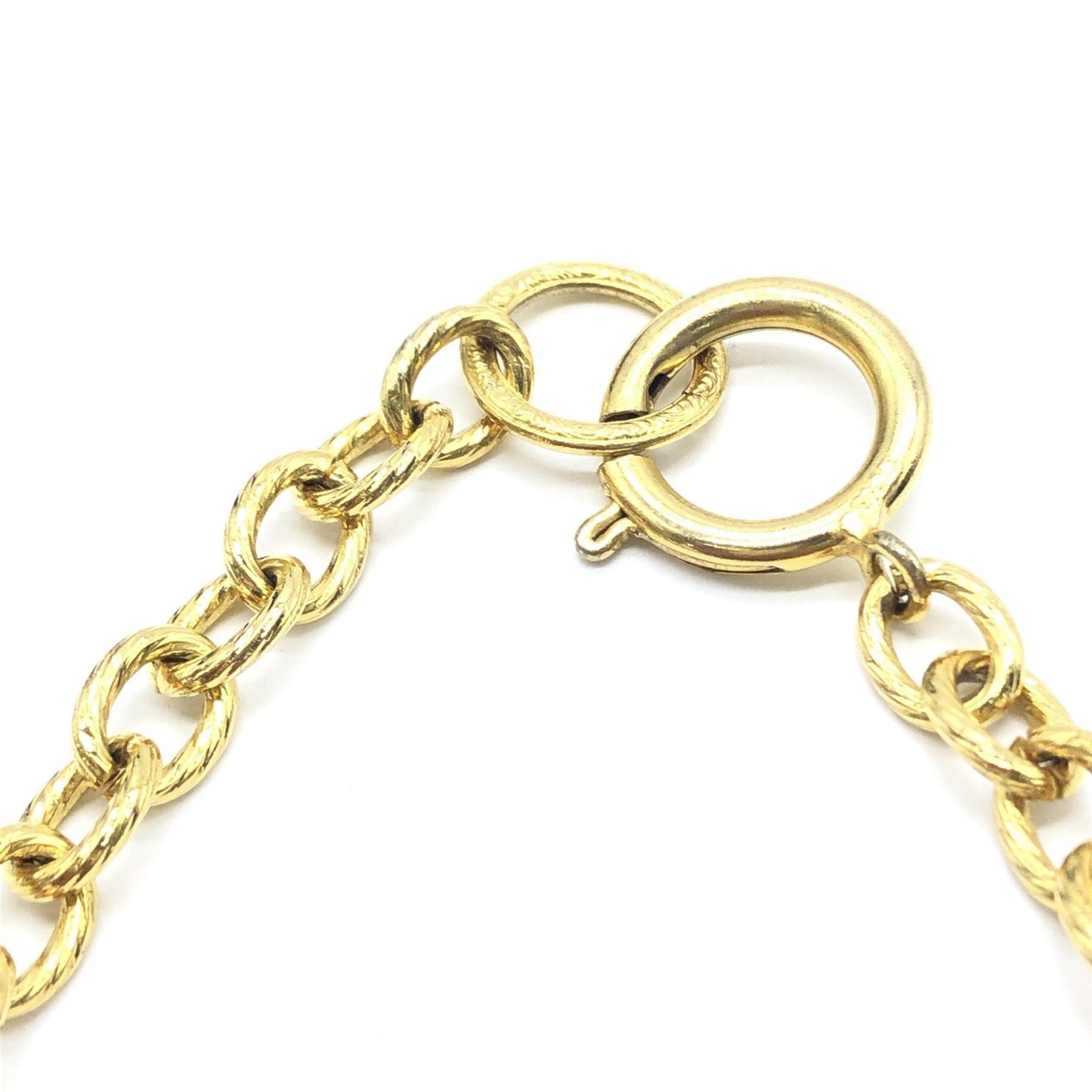 Chanel Gold Plated Chain Necklace With Bow Charms